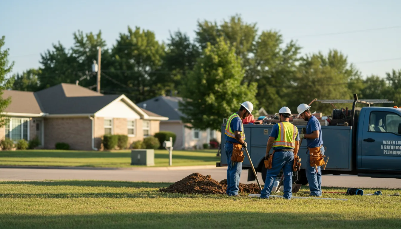Residential water line and bathroom plumbing service in Ravia, OK